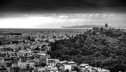 Town with sea and mountain