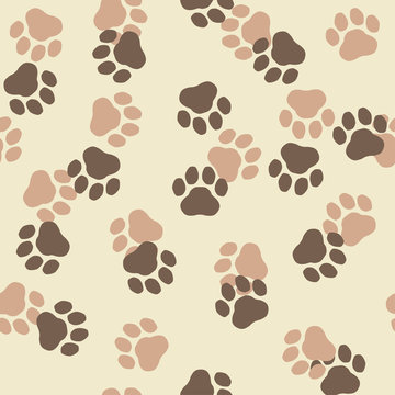 Seamless pattern: Paw prints
