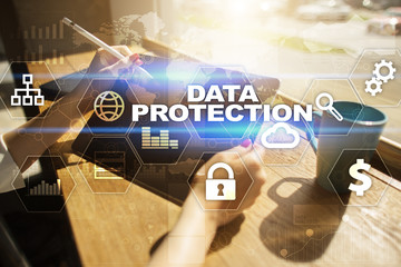 Data protection, Cyber security, information safety and encryption. internet technology and business concept.