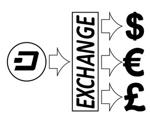 exchange dash to dollars,euro and British pound
