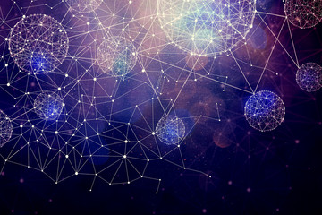 Abstract technology geometric polygonal mesh lines background