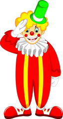 cute clown cartoon standing with laughing