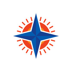 Fototapeta premium Sun Compass Logo Icon Design