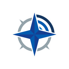 Wifi Compass Logo Icon Design