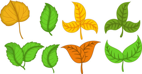 cute autumn leaves cartoon