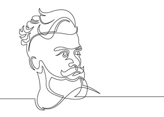 one line draw hipster