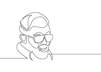 one line draw hipster