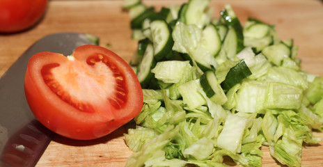 dish with fresh salad