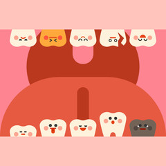 dental problem characters vector flat design illustration set 