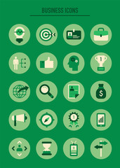 business green icons vector flat design illustration set 