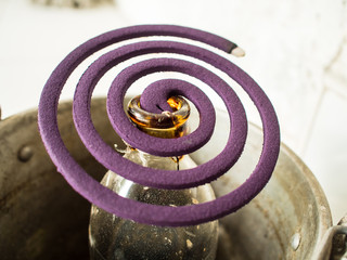 Mosquito coil is a purple lavender scent..Anti-dengue mosquito repellent during the rainy...