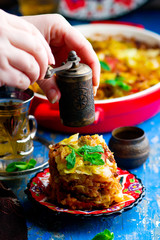 turkish cabbage casserole with minced meat