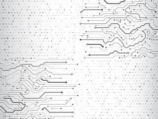 Computer communication cybernetic element. Circuit board vector illustration. High-tech technology background texture.