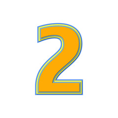 Fototapeta premium Number one with colorful colors and soft shadow. Vector.