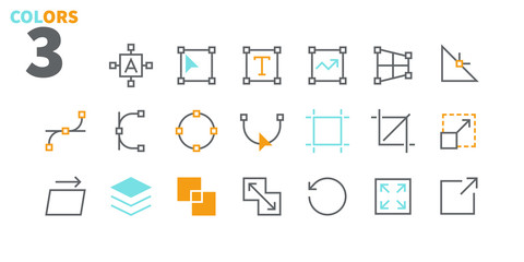 Graphic Design Pixel Perfect Well-crafted Vector Thin Line Icons 48x48 Ready for 24x24 Grid for Web Graphics and Apps with Editable Stroke. Simple Minimal Pictogram Part 1-4