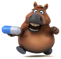 Naklejka premium Fun horse - 3D Illustration