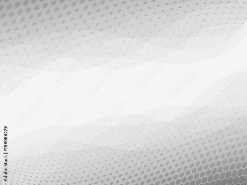Poster abstract light grey and white vector background with dotted halftone texture