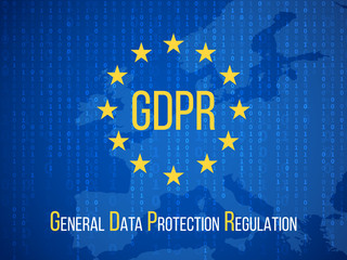 Gdpr general data protection regulation. Internet business safety vector background