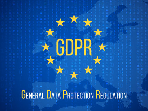 Gdpr general data protection regulation. Internet business safety vector background