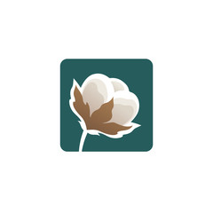 Cotton flower logo template - 199086495