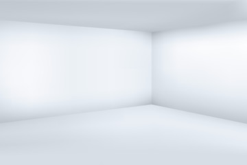 Empty white 3d modern room with space clean corner vector illustration