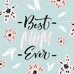 Mother's Day greeting card with modern brush calligraphy