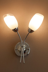 Lighted classic sconce on the wall