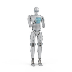 robot with glass tablet