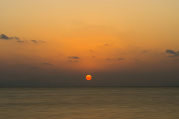 Sunset sky on the lake