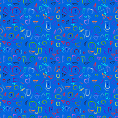 Seamless repeating pattern from geometric figures drawn by hand