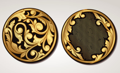 Golden decorative vintage design