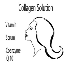 Vector logo collagen solution