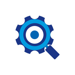 Obraz premium Gear Search Logo Icon Design