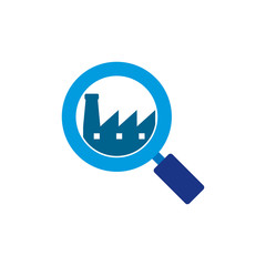 Factory Search Logo Icon Design