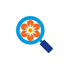 Flower Search Logo Icon Design