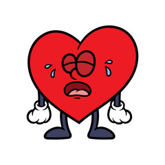 Cartoon Crying Heart Character
