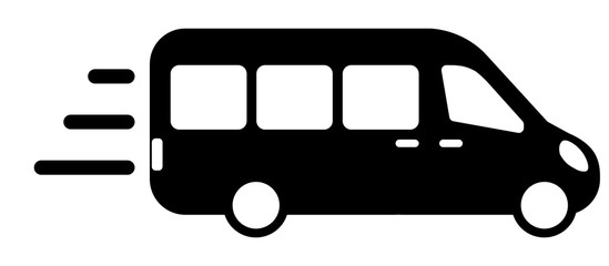 airport shuttle minivan, shuttle bus. flat design © spalaukou