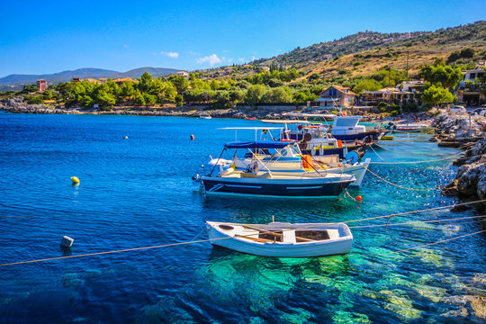 Fishing Boats At The Coast Of Zakynthos, Greece