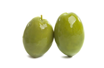large green olives isolated