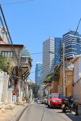 Street in Tel Aviv on a sunny summer day