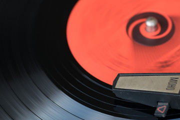 Turntable vinyl record player. Retro audio equipment 