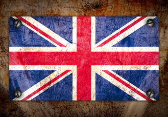 Fototapeta premium Grunge flag on wall