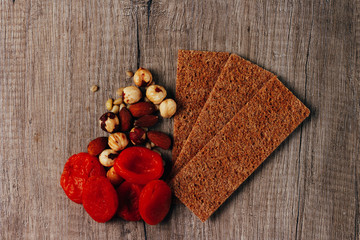 the concept of proper nutrition: dried fruits, nuts