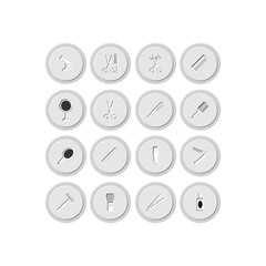 Barber beauty salon accessories. Flat set icon vector illustration.