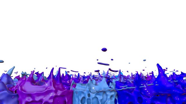 3d paints dance in 4k on white background. Simulation of splashes of ink on a musical speaker that play music. beautiful splashes as a bright background in ultra high quality. Version shades of blue 2