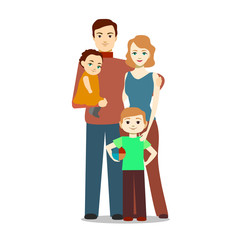 Obraz premium Cartoon Family Characters People. Vector