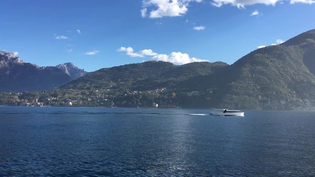 Lake Como. Italy. Boat on the lake.