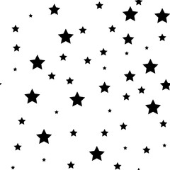 Star seamless pattern. White and grey retro background. Chaotic elements. Abstract geometric shape texture. Effect of sky . Design template for wallpaper,wrapping, textile. Vector Illustration