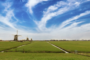 A typical Dutch windmill, Leidschendam near Den Haag, the Netherlands - 199098485