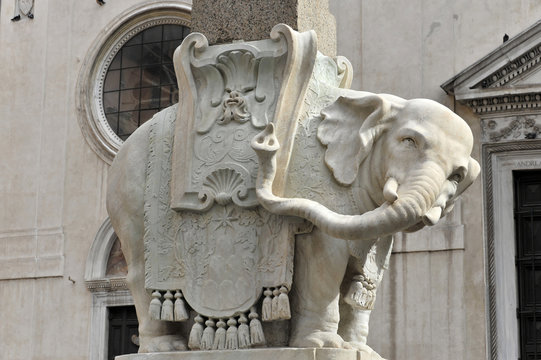 Pulcin della Minerva, "Berninis Elefant", Skulptur von Gian Lorenzo Bernini, Piazza della Minerva, Rom, Latium, Italien, Europa